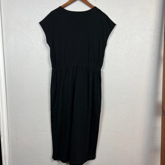 Vince Pima Cotton Jumper Style Dress Loose Fit Modest Black - M - Picture 4 of 5